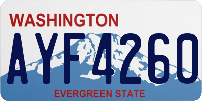 WA license plate AYF4260