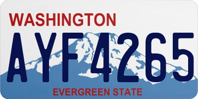 WA license plate AYF4265