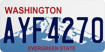 WA license plate AYF4270
