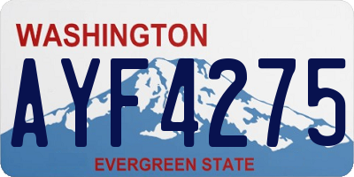 WA license plate AYF4275