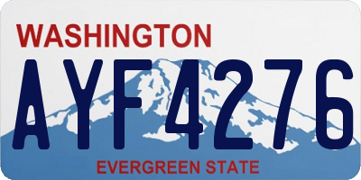 WA license plate AYF4276