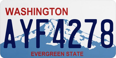 WA license plate AYF4278