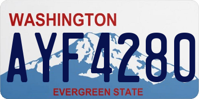 WA license plate AYF4280