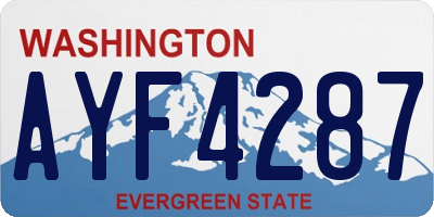 WA license plate AYF4287