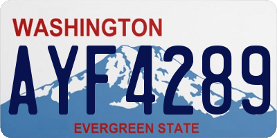 WA license plate AYF4289