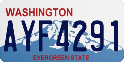 WA license plate AYF4291