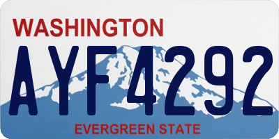 WA license plate AYF4292