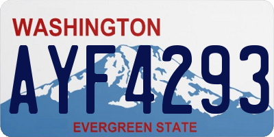 WA license plate AYF4293