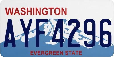 WA license plate AYF4296