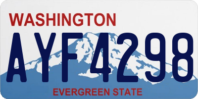 WA license plate AYF4298