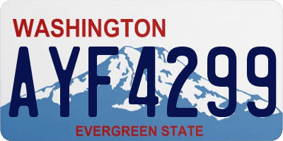 WA license plate AYF4299