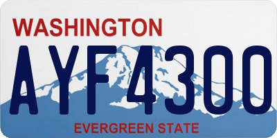 WA license plate AYF4300