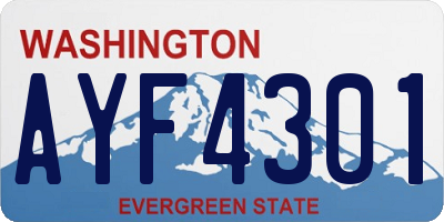 WA license plate AYF4301