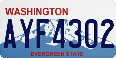 WA license plate AYF4302