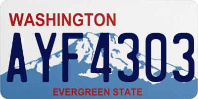 WA license plate AYF4303
