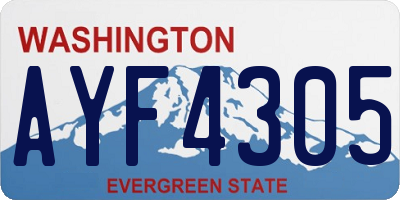 WA license plate AYF4305