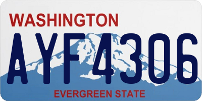 WA license plate AYF4306
