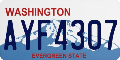 WA license plate AYF4307