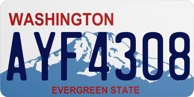 WA license plate AYF4308