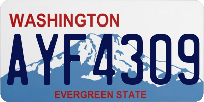 WA license plate AYF4309