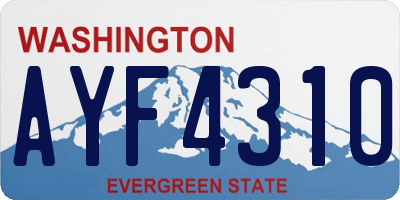 WA license plate AYF4310