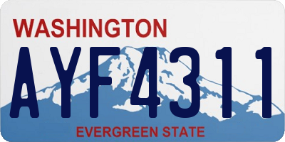 WA license plate AYF4311