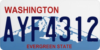 WA license plate AYF4312
