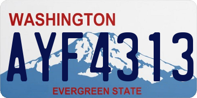 WA license plate AYF4313