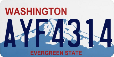 WA license plate AYF4314