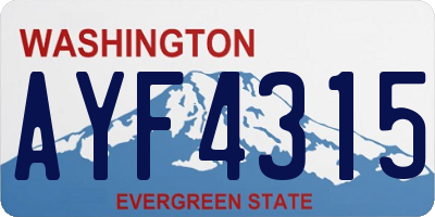 WA license plate AYF4315