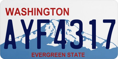 WA license plate AYF4317