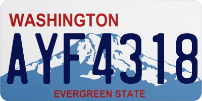 WA license plate AYF4318