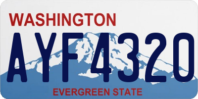 WA license plate AYF4320