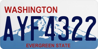 WA license plate AYF4322