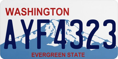 WA license plate AYF4323