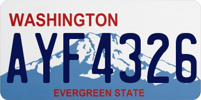 WA license plate AYF4326