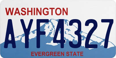 WA license plate AYF4327
