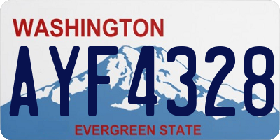 WA license plate AYF4328