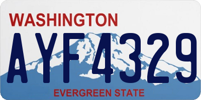 WA license plate AYF4329