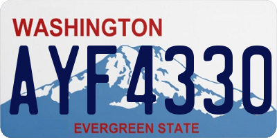 WA license plate AYF4330