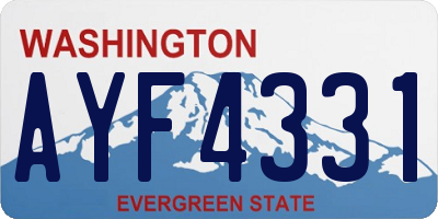 WA license plate AYF4331