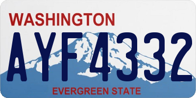 WA license plate AYF4332
