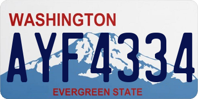 WA license plate AYF4334