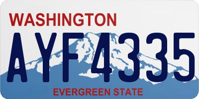 WA license plate AYF4335
