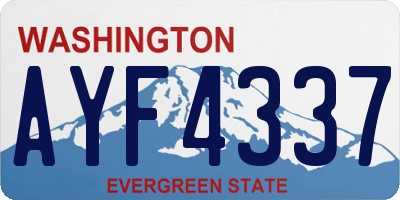 WA license plate AYF4337