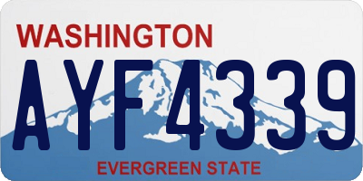 WA license plate AYF4339