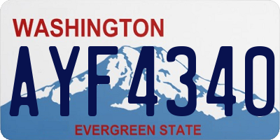WA license plate AYF4340
