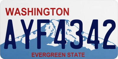 WA license plate AYF4342