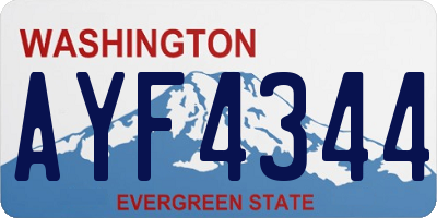 WA license plate AYF4344