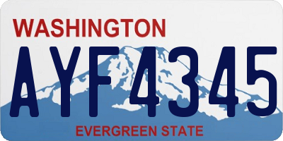 WA license plate AYF4345
